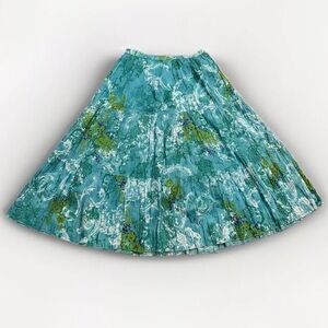 Women's Boho Maxi Skirt XL Cotton Peasant Cottagecore Flowy Lolita Tiered Floral